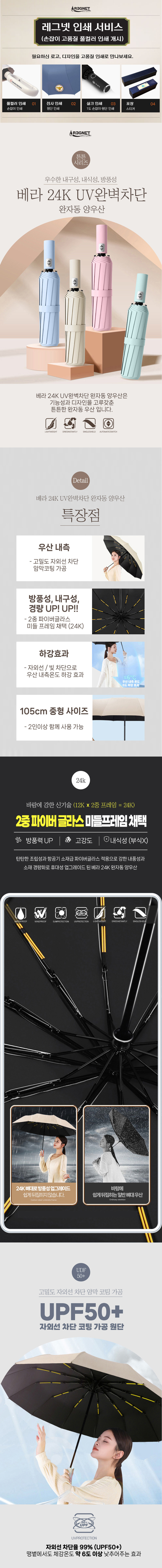 베라 24K UV완벽차단 완자동 양우산 상세 이미지